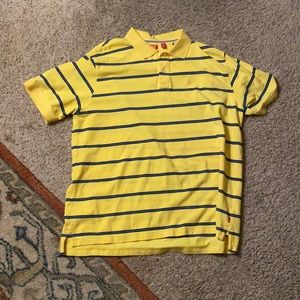 Cool yellow and blue polo.